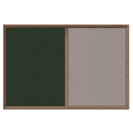 United Visual Products Enclosed Corkboard, 1 Door, 24"x36", 4" Fra, UV3422-BLACK-PUMICE UV3422-BLACK-PUMICE